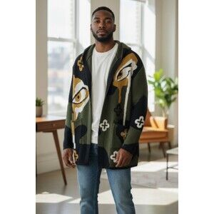 ROKU Studio Men's The Real Eyes Hooded Full Zip Hoodie XL NWT Rare D30 Deadstock